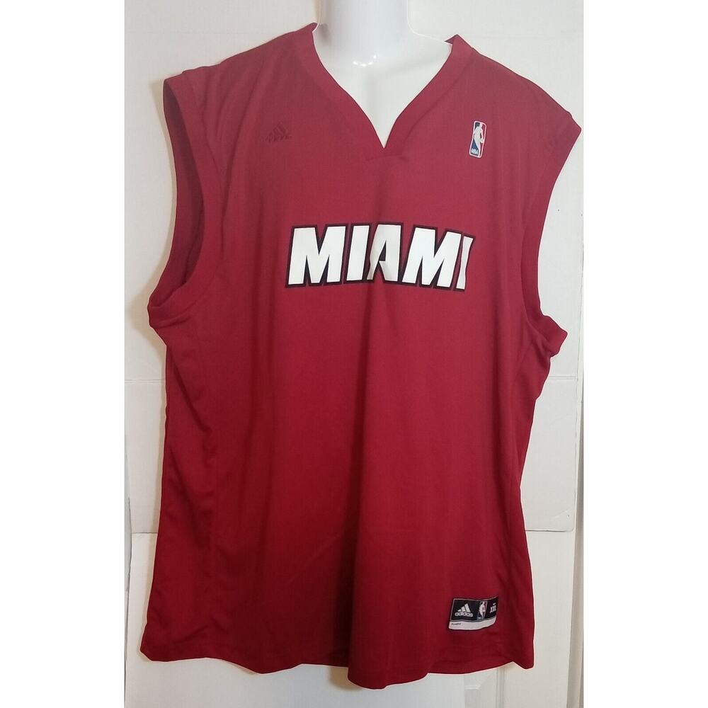 Miami Heat NBA Adidas Red Jersey V-Neck Men's 2XL